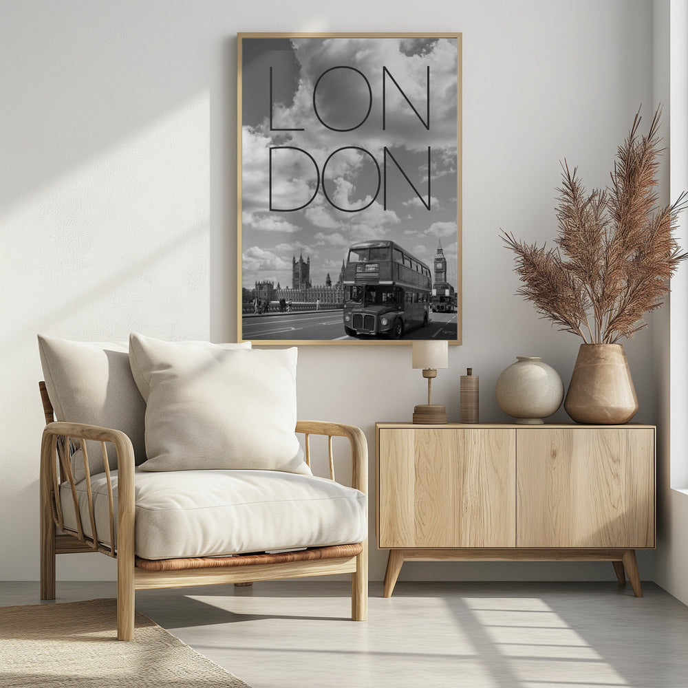 Busses in London | Text & Skyline Poster